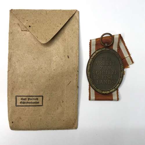 West Wall Medal with Packet of Issue