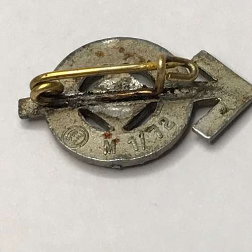 Miniature Hitler Youth Proficiency Badge in Silver