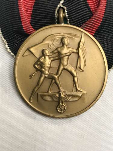 Sudetenland Medal court mounted