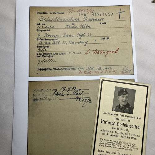 Stalingrad Death Card Pz Rgt 36
