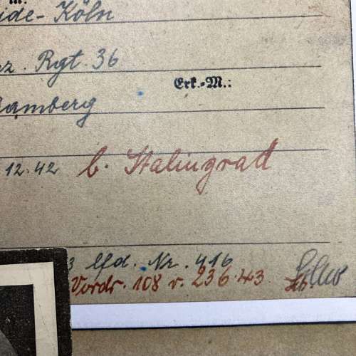 Stalingrad Death Card Pz Rgt 36