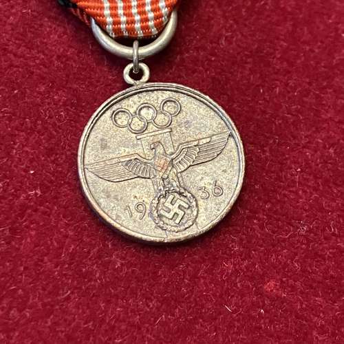 German 1936 Olympic Games Medal Miniature