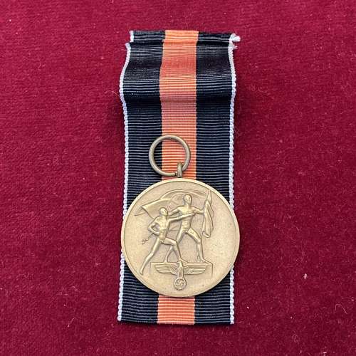 Sudetenland Medal Okt 1938