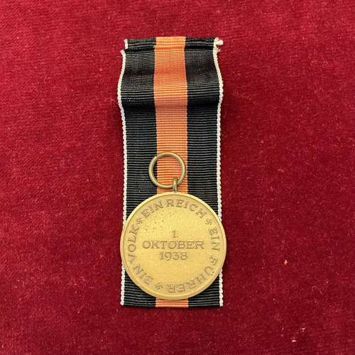 Sudetenland Medal Okt 1938