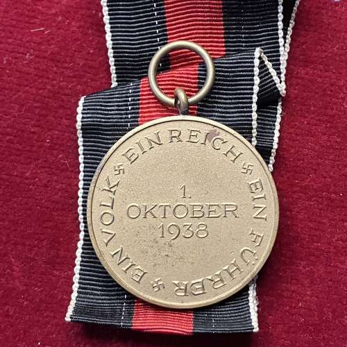Sudetenland Medal on long ribbon