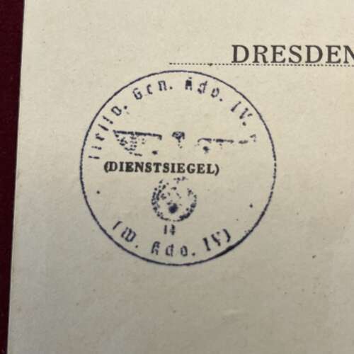 Iron Cross Award Certificate General Von Schwedler